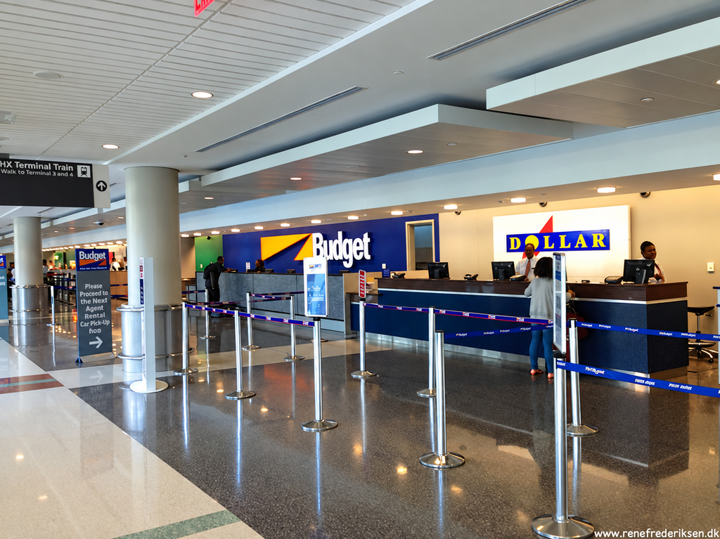 Biludlejere i Atlanta Rental Car Center Skilte og udlejningsområde ved Rental Car Center i Atlanta lufthavn